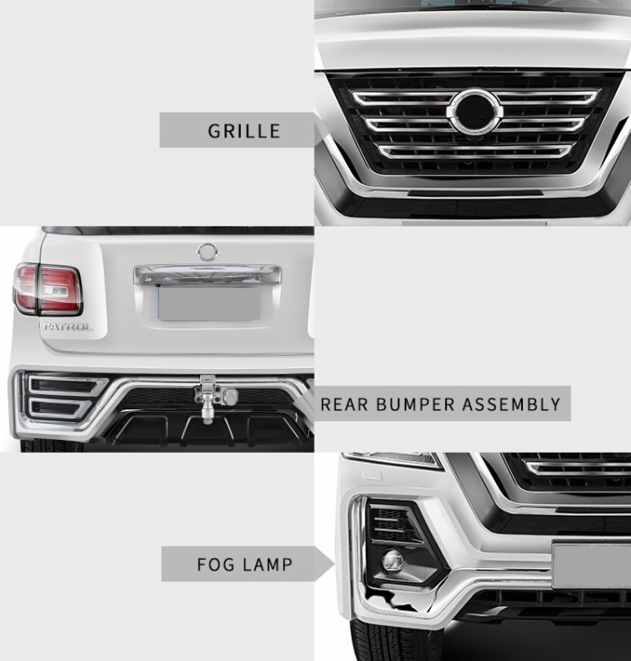 Body Kit include pp abs material front/rear bumper assembly for Nissan Patrol y62